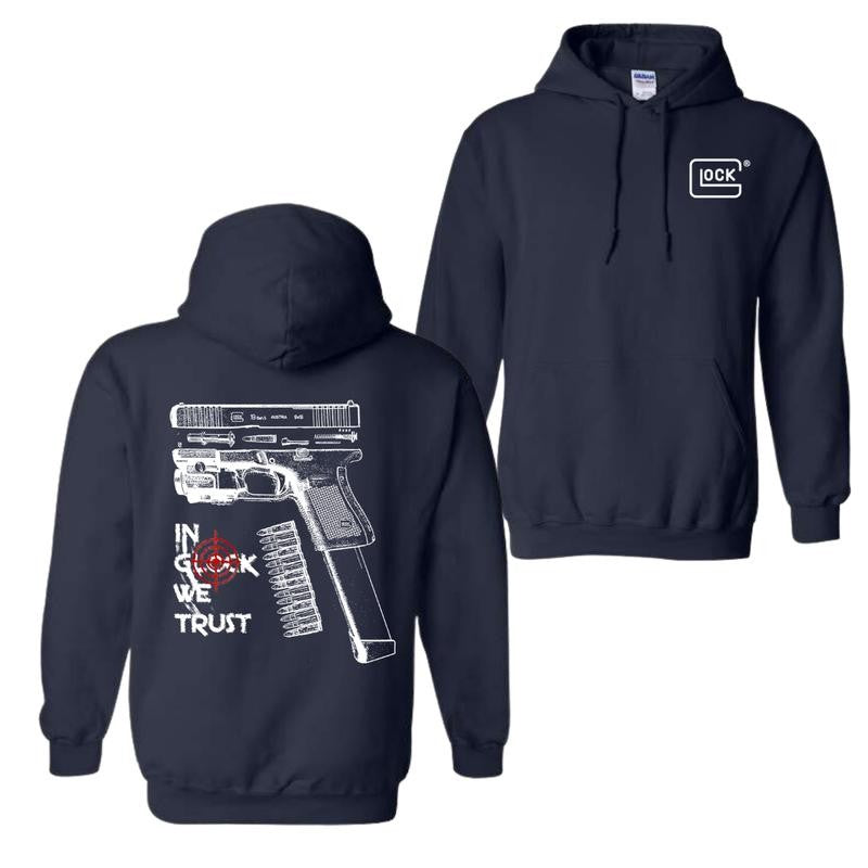 Glock Hoodie IN GLOCK WE TRUST Hoodie Double Side Shirt Hot Trend For Men For Women