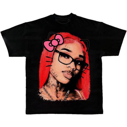 Get It Sexyy Kitty Vintage Rap Tee Big Face Hip Hop Graphic T-shirt