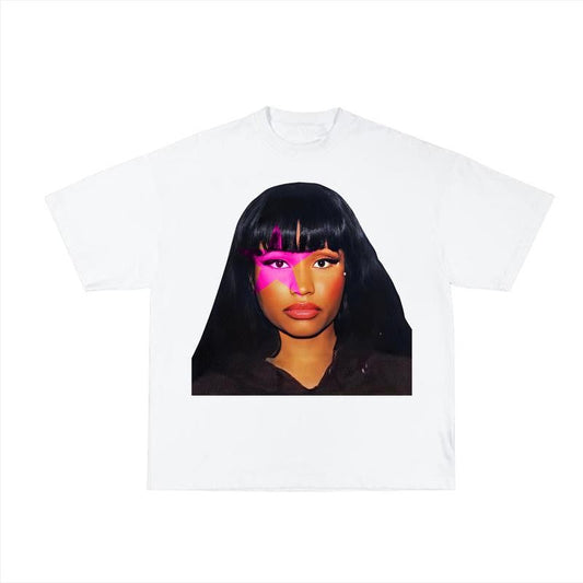Nicki Pink Star Minaj Rapper Big Face Graphic Rap Tee Shirt