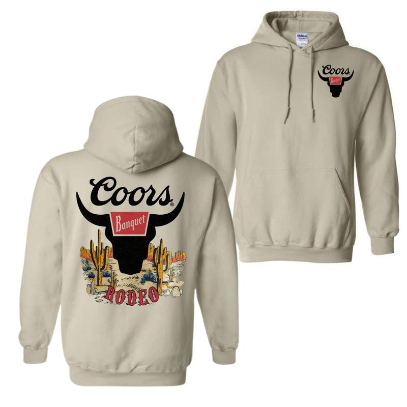 Coors Banquet Desert Shirt Hoodie, Coors Bull Head Cowboy Hoodie, Unisex Hoodie, Graphic Tees For Women And Men, Gifts For All
