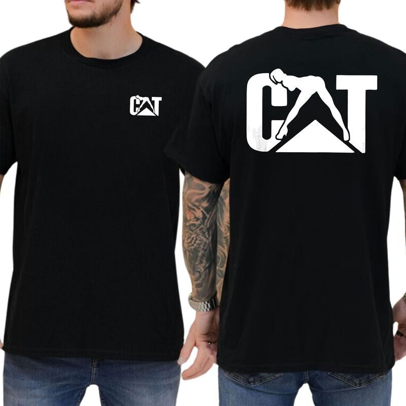 Cat With Woman Shirt, Unisex Classic Fabric Shirt, lady Cat tee, Soft Fabric Short Sleeve Shirt