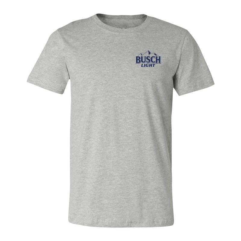 BUSCH LIGHT PEACH FRONT AND PRINT T-SHIRT, COTTON T-SHIRT, UNISEX T-SHIRT, VINTAGE T-SHIRT