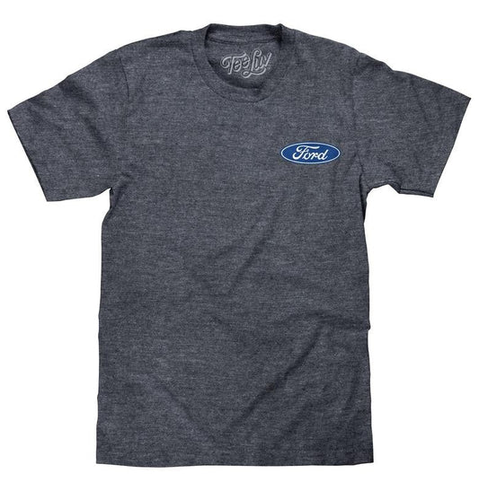 Ford Genuine Parts Car Logo Front And Back Print T-shirt - Navy Heather, All-gender Fashion Trends For Men And Women, Color Variety, Menswear Top