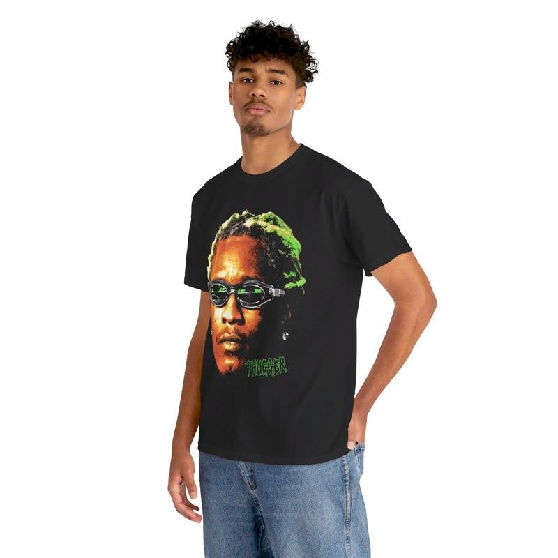 YOUNG THUG T-SHIRT Rap Tee Concert Merch Free Thugger Slime Season Green Rare Hip Hop Graphic Print Casual Classic Cotton Menswear Retro Top Vintage Comfy Day