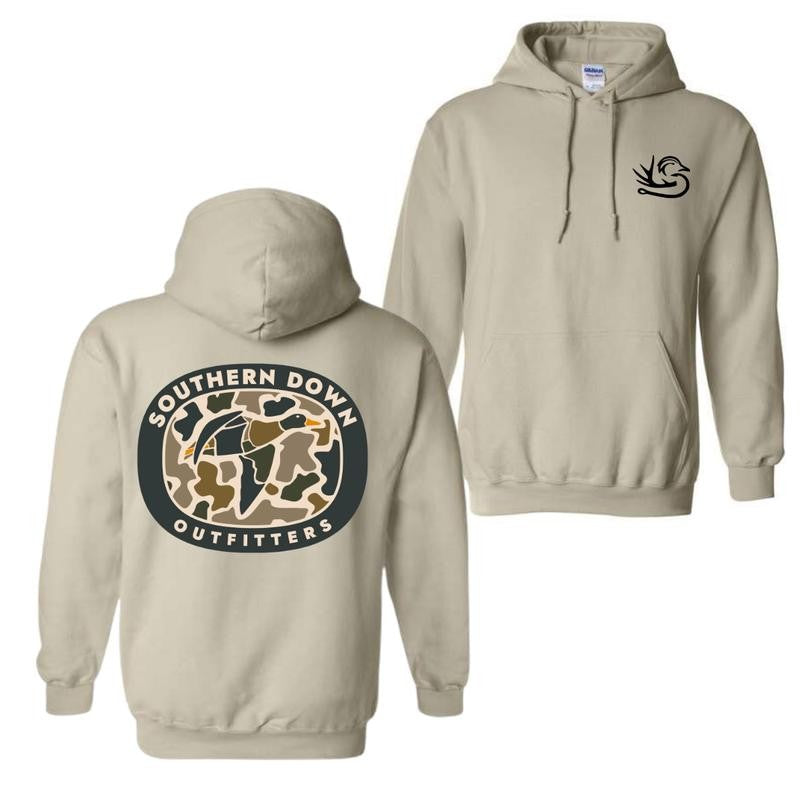 Southern Down Outfitters Camo Shirt , Duck Hunting Southern Down Hoodie, Outdoor enthusiast gift, For southern style enthusiasts, Unisex fit