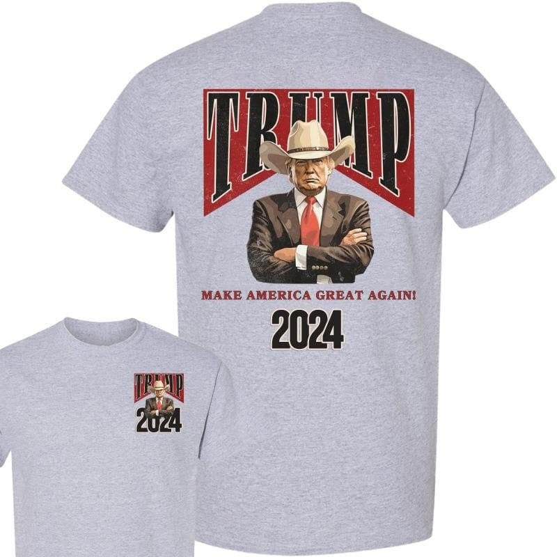 Cowboy Western Make America Great Trump Daddy New T-shirt - 2 Side - Unisex - Multiple Style Options - Celebrity Style - Multiple Colorways, 2 Sided Casual Fabric Cotton Round Neck Graphic Tees Gift For Men And Women Classic Menswear Top Collar