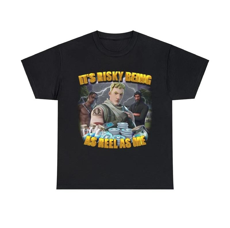 Risky Reels Shirt Fortnite Graphic Tee Trendy Tee Funny Gift Idea Gift for Man All Size