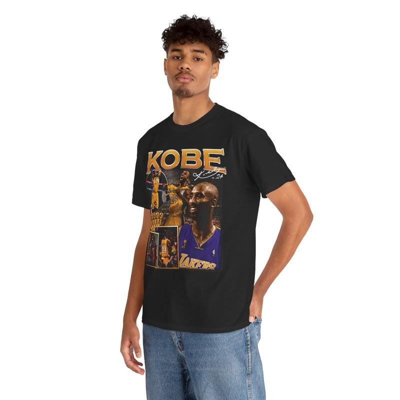 Kobe Inspired Vintage Graphic Tee Casual Cotton Menswear Top Man Tshirt