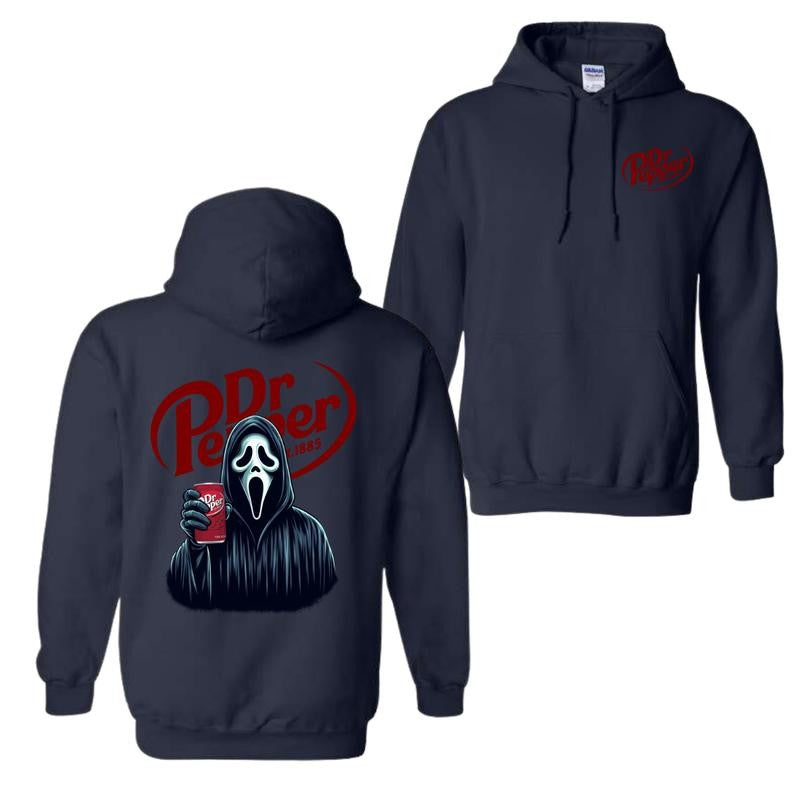 Dr Pepper Ghost Face Halloween 2 Sided Hoodie, Dr Pepper Hoodie For Men And Women