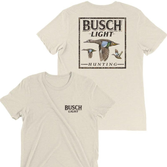 BUSCH LIGHT, BUSCH LIGHT HUNTING CAMO DUCK T-SHIRT, For Men, For Women, Casual Graphic Round Neck T-shirt for Summer, Fashion Men's Top for Daily Wear