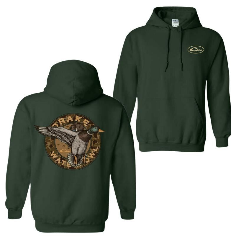 Drake Waterfowl Hoodie and T-shirt, Featuring Mallard Duck Graphic On Back, Duck Camo Hoodies, Comfortable And Stylish Unisex Hoodie