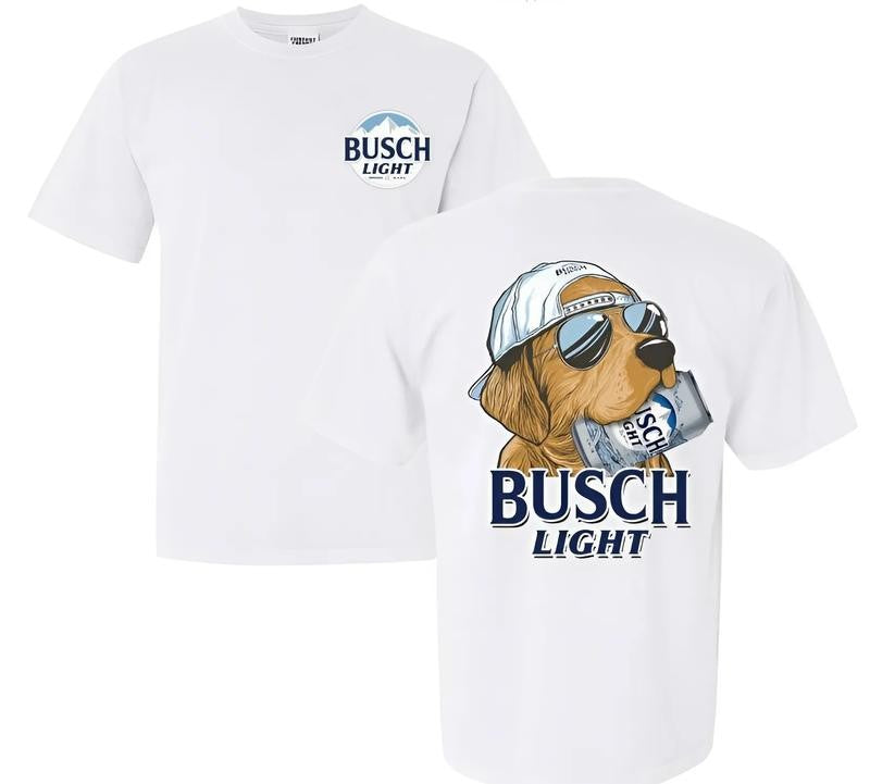Busch Light Dog Hunting 2 Sided Unisex T-shirt, Graphic Outdoors Beer, Full Colors, For Men, For Women