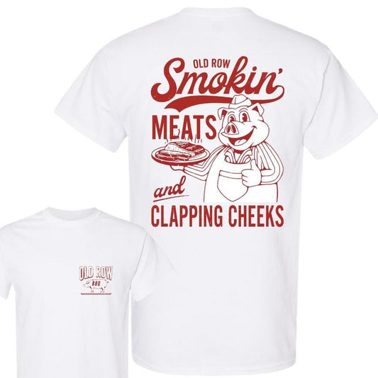 Old Roow Outdoors Unisex T-Shirt, Smokin' Meats and Clapping Check V2, Funny Cotton Shirt, Full Colors, For Men, For Women