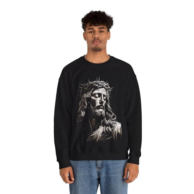 Christ Is King Vintage Heavy Blendâ„¢ Sweater Christian Streetwear Sweatshirt Cotton Crewneck Menswear