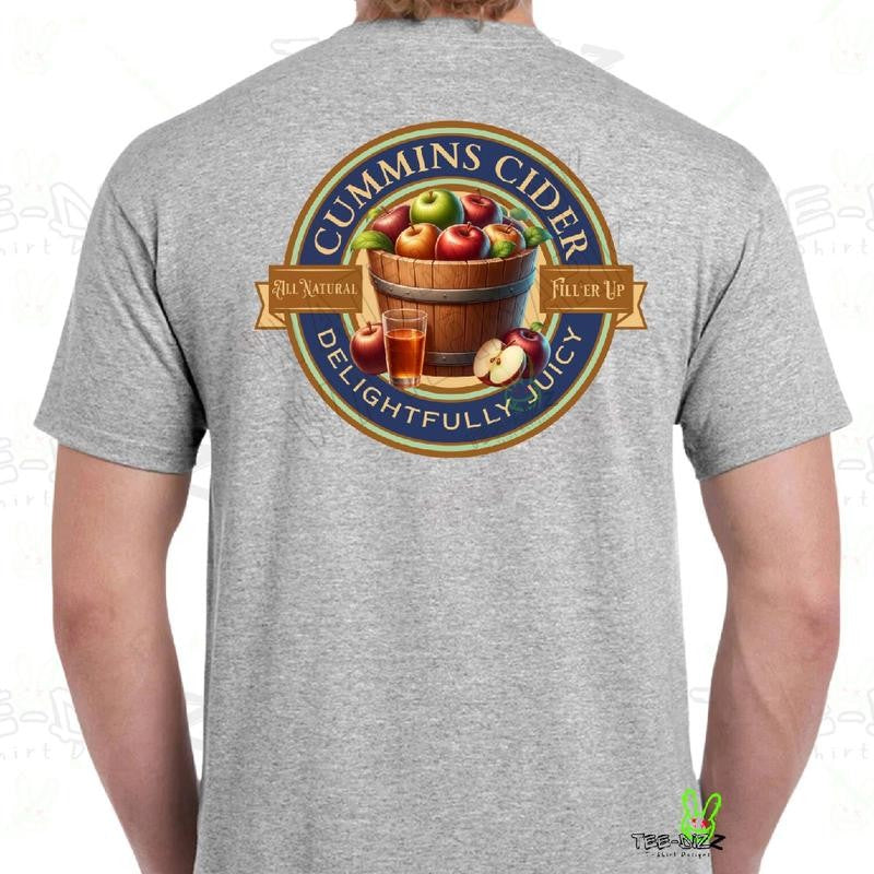 Cummins Cider - men's funny T-shirt- Menswear Casual Crewneck
