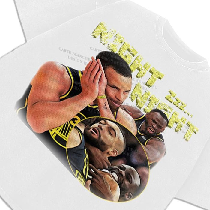 Steph Curry Graphic Tee Night Night Celebration Funny Draymond Green Rudy Gobert Meme Basketball Fan Apparel T-Shirt Crewneck Cotton Menswear Soft