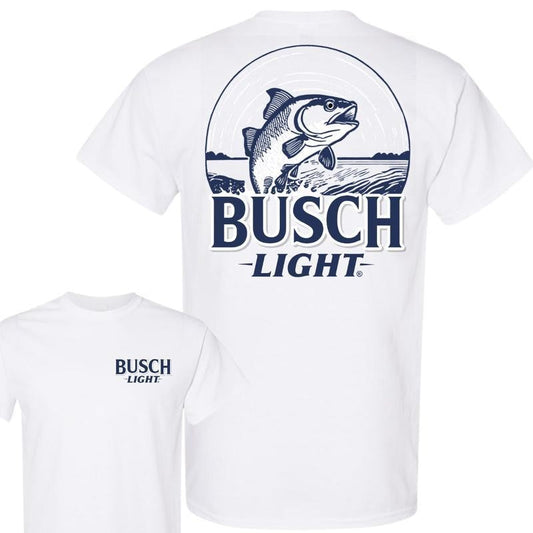 Busch Light T-Shirt, Busch Light, Beer Tee - Busch Light Wildlife 2-sided T-shirt, Casual Graphic Round Neck T-shirt for Summer, Fashion Top for Daily Wear,  For Men, For Women
