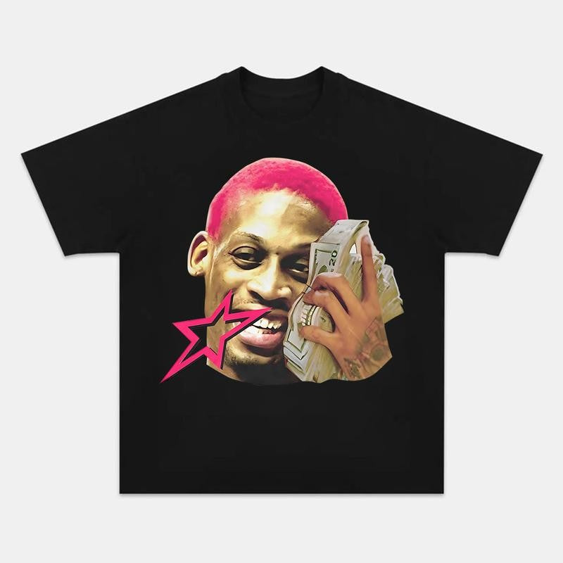 Denis Pink Star Roman Graphic Tee Shirt