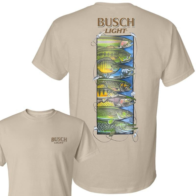 BUSCH LIGHT, BEER,Busch Light Wildlife 2-sided T-shirt, Busch Light T shirt Full Color For Men And Women, Casual Graphic Round Neck T-shirt for Summer, Fashion Men's Top for Daily Wear