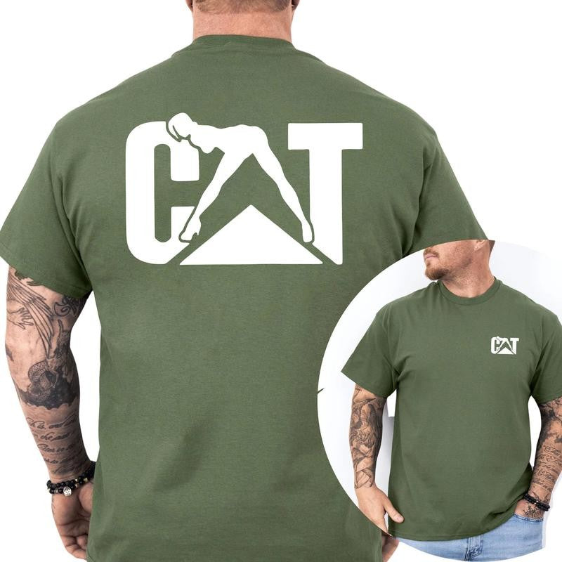 Cat With Woman Shirt, Unisex Classic Fabric Shirt, lady Cat tee, Soft Fabric Short Sleeve Shirt