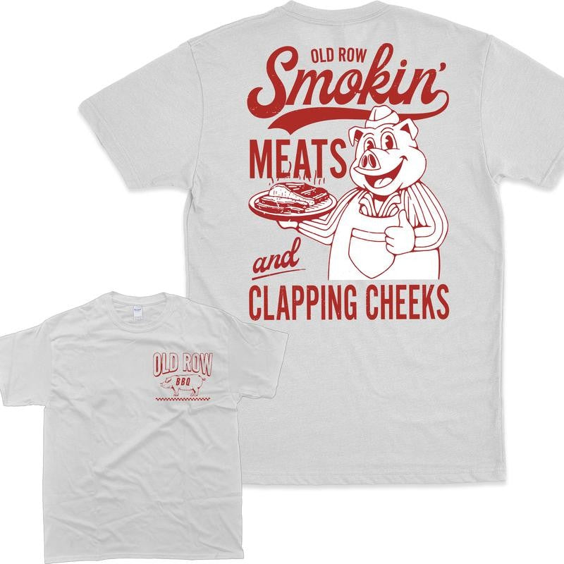 [Sale Up To 60%] Old Row The Smokin' Meats Graphic 2 Sides T-Shirt, Graphic T-Shirt, Vintage Style, Retro Outfit, For Men, For Women