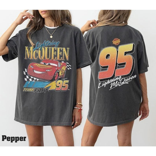 [Sale Up To 21%] Vintage Lightning McQueen T-Shirt, Radiator Springs Tee, Rusteze Cars Shirt, WDW Family Vacation Shirt, Casual Comfort Colors Cotton