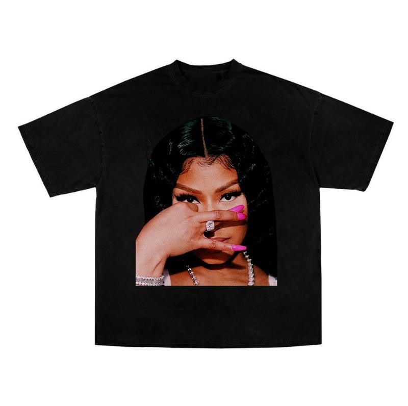 Jhene PINK Big Face Graphic Rap Tee Shirt