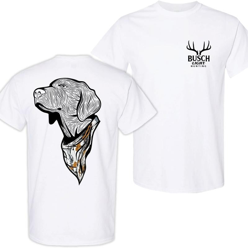 Busch Light Hunting Dog Camo Bandana Double Sided T-Shirt, Gifts for Him, Unisex T-shirt, Colorful, For Him, For Her, Top Trending