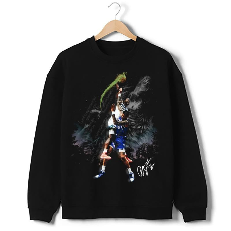 Anthony Edwards Minnesota Howling Wolves Dunk Custom Design Graphic T-Shirt Crewneck Cotton