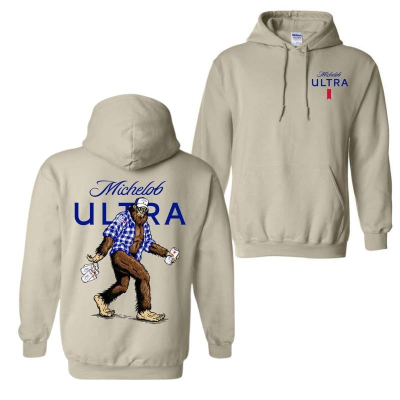 Michelob Ultra Bigfoot Hoodie - Embrace the Legendary Outdoors with a Fun Bigfoot Design, Perfect for Beer Lovers and Adventure Seekers, Unisex