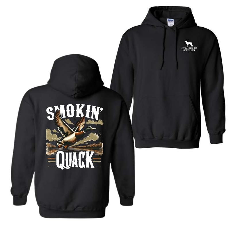 Smokin Quack Hoodie - Stunning Duck Design Perfect Trendy for men for women double sides