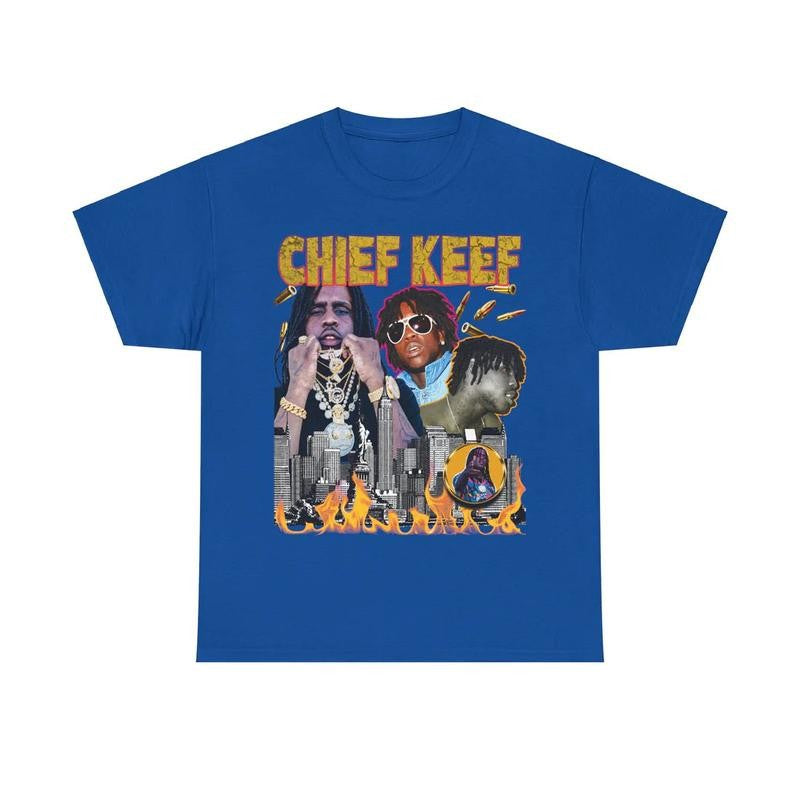 Chief Keef Graphic Tee Print Short Sleeve T-Shirt Streetwear Casual