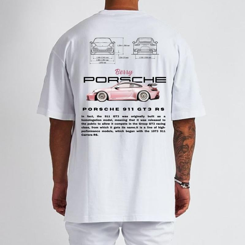 Porsche 911 GT3 RS Pink Bery II T-Shirt, Unisex, Menswear, Street Racing Shirt, Car Shirt, Boyfriend Gift