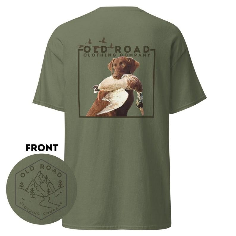 Graphic Old Road Duck Hunting T Shirt, Outdoors Dog Hunt Shirt, Love Hunt Summer Tee, For Men, For Women