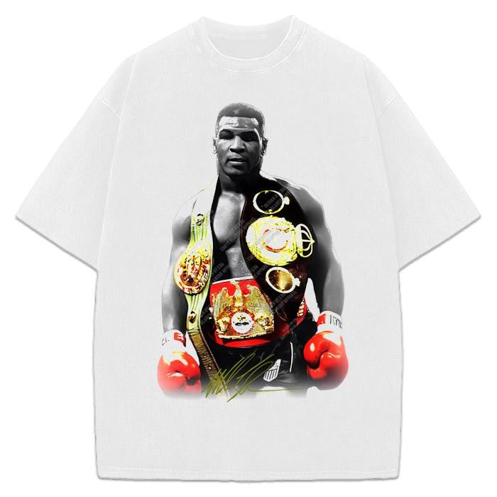 Mike Tyson Graphic Tee Undisputed World Heavyweight Champion Belts Vintage Graphic T-Shirt