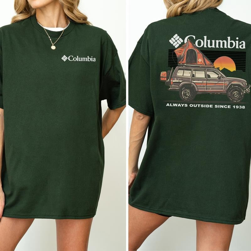 Vintage Columbia Crawl 2-Sided Shirt for Men and Women, Camping Truck T-Shirt, Retro Car RDG Tshirt, Car Enthusiast Tops, Cotton Casual Womenswear