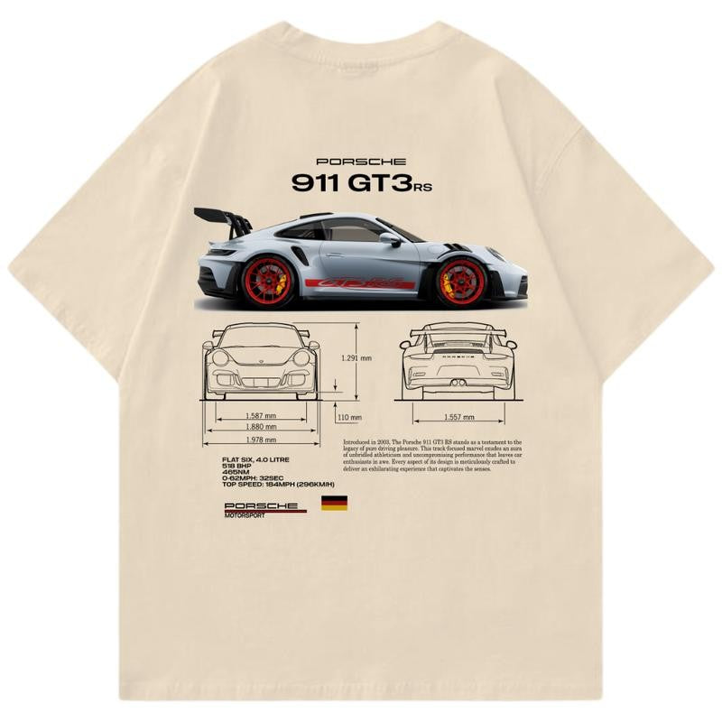 Porsche 911 GT3 RS T-Shirt, Unisex, Menswear, Street Racing Shirt, Car Shirt, Boyfriend Gift