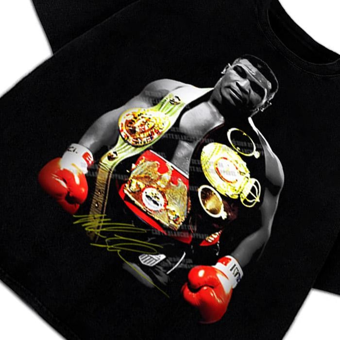 Mike Tyson Graphic Tee Undisputed World Heavyweight Champion Belts Vintage Graphic T-Shirt