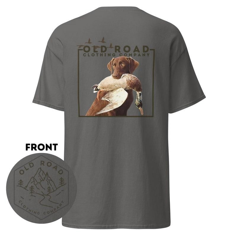 Graphic Old Road Duck Hunting T Shirt, Outdoors Dog Hunt Shirt, Love Hunt Summer Tee, For Men, For Women