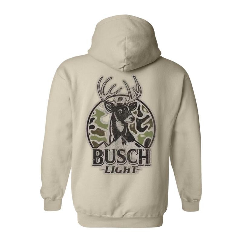 Busch Light Deer Hunt 2 Sided Unisex Hoodie Sweatshirt T-Shirt, Busch Beer Lovers Shirt, Hunting Season Tee, Unisex Camo Hunting Sweater for Men Women