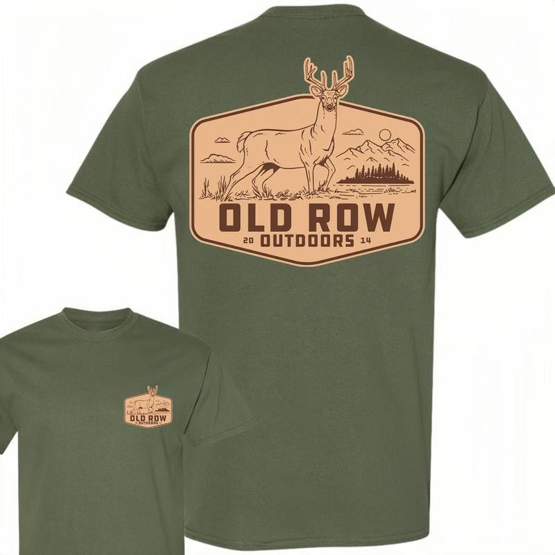 Graphic Outdoors Deer Cotton T-Shirt, ORow Deer Hunting Unisex Shirt, Summer Hunter Tee, For Men, For Women