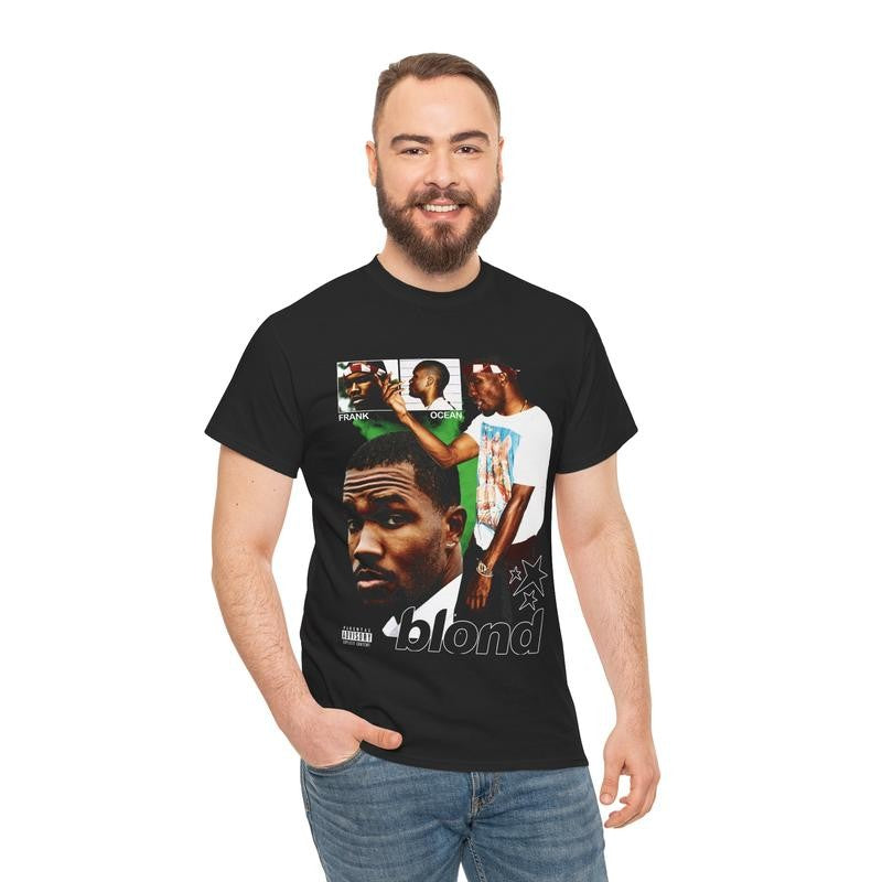 Frank Inspired Blond Vintage Graphic Tee Retro 90s RNB Styled Streetwear Shirt Cotton Menswear Top Tshirt Classic Casual