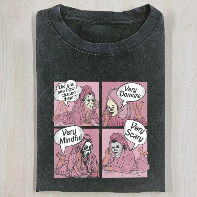 DID YOU SEE HOW I CHASED THEM T-SHIRT, Jason Voorhees, Michael Myers, Ghost Face, Pennywise, Horror Movie Shirt, Horror Character, Funny Halloween Shirt, Unisex T-Shirt, Gift For Men Women