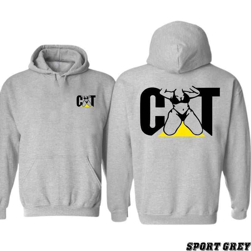 CAT With Woman 2 Side Hoodie Unisex Classic Fabric T-shirt/Hoodie, Vintage for Men and Women, Unisex Vintage Crewneck