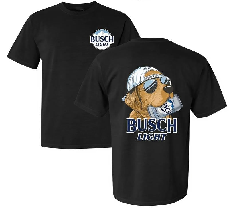 Busch Light Dog Hunting 2 Sided Unisex T-shirt, Graphic Outdoors Beer, Full Colors, For Men, For Women
