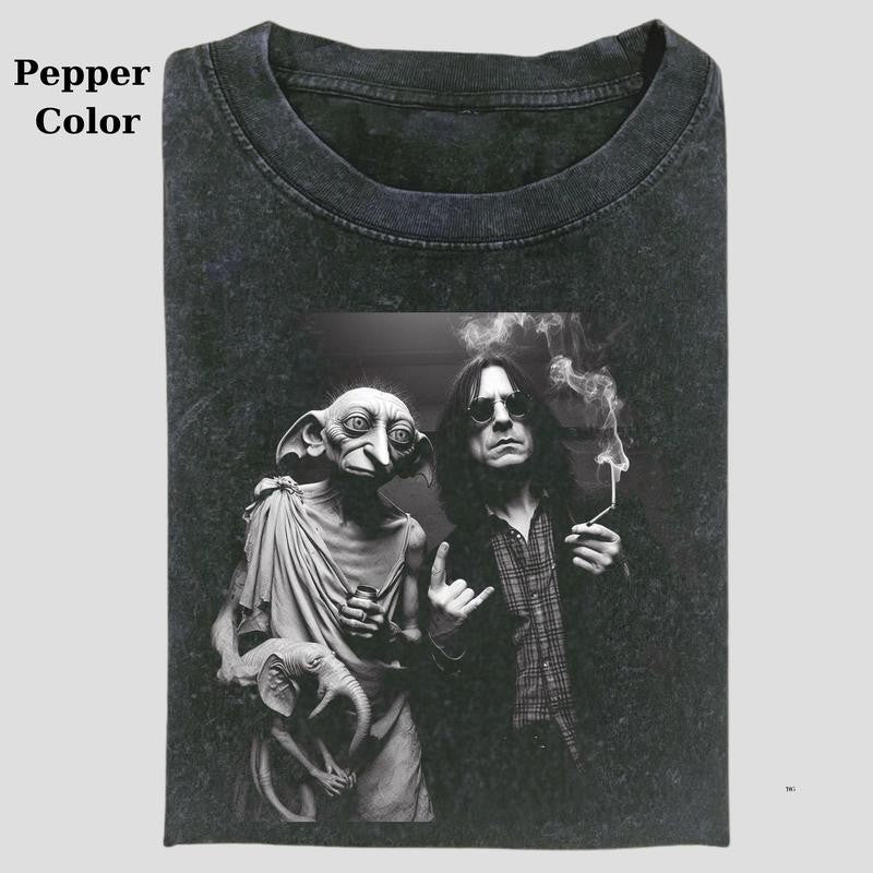 Retro Severus Snape And Dobby Tee, Harry Potter Vintage Graphic Tee, Snape And Dobby Shirt, Funny Dumb Shirt, Unisex T-shirt, Unisex Movie Gift For Men Women