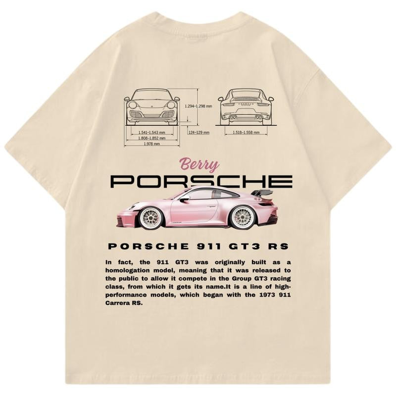 Porsche 911 GT3 RS Pink Bery II T-Shirt, Unisex, Menswear, Street Racing Shirt, Car Shirt, Boyfriend Gift
