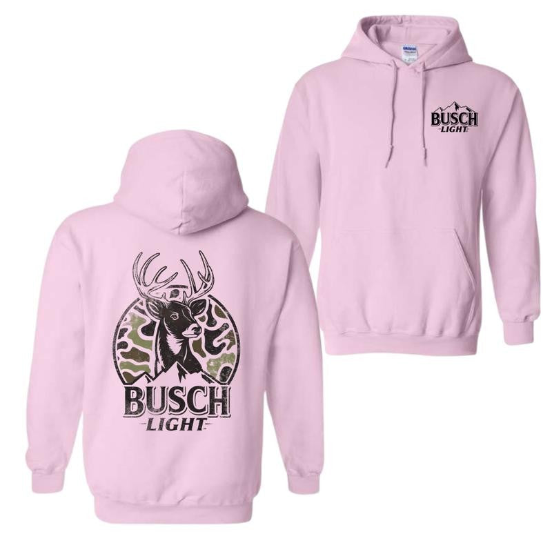Busch Light Can Camo Hoodie And T-shirt, 2 Siders Buck Version Hoodie, Vintage Hunting Outdoors Unisex Hoodie