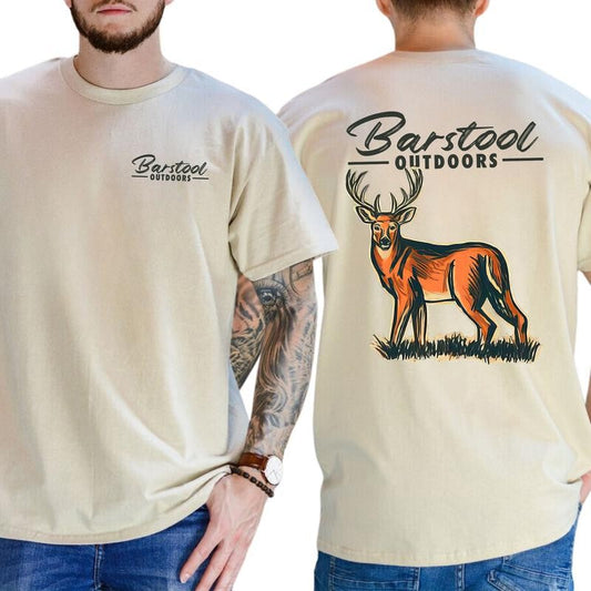 Casual, 2-sided Vintage Busch Light Outdoors Deer Hoodie Hunting, Full Color, For Men ,Gift For men, Casual.