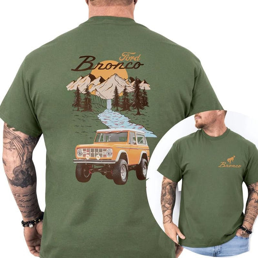 Casual, Ford Bronco T-Shirt The Vintage Car National Park, Full Color, For Men ,Gift For men, Casual.
